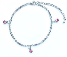 RVS enkelbandje met bedels