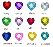 Charms Birthstones hearts