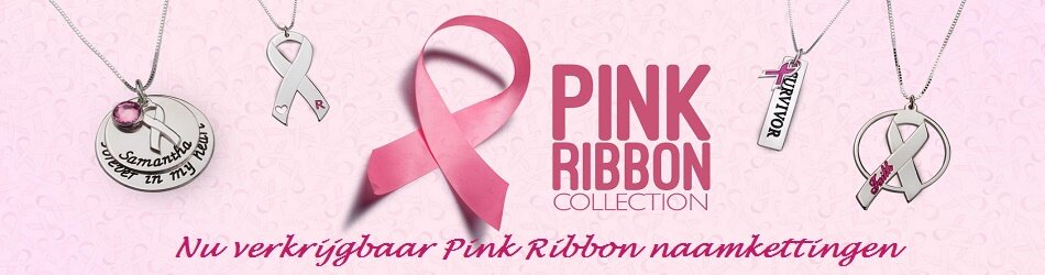 Naamketting Pink Ribbon