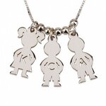 Naamketting jongens-meisjes gegraveerd sterling zilver 925,