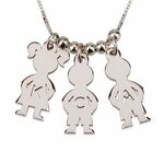 Naamketting jongens-meisjes gegraveerd sterling zilver 925,