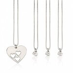 3 letters - Moeder-kind kettingen hart sterling zilver 925