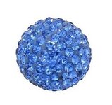 Klankbol blauw strass 16mm