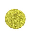 Klankbol geel strass 16mm