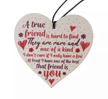 Houten Decoratie Hart A True Friend