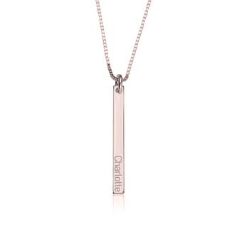 Bar Naamketting Zilver 925, 24k Gold of Ros&eacute; plated