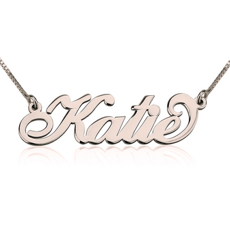Naamketting Zilver 925, 24K Gold of Ros&eacute; Plated &quot;Carrie&quot;