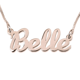 Naamketting Zilver 925, 24K Gold of Ros&eacute; Plated &#039;handgeschreven&#039;