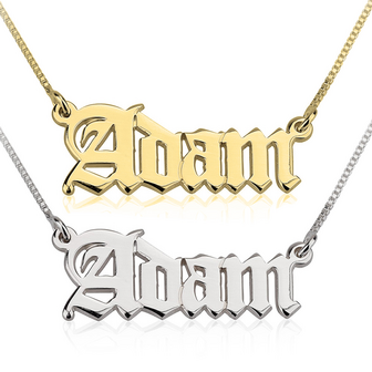 Naamketting Zilver, 24K Gold of Ros&eacute; Plated