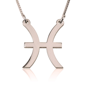 Sterrenbeeldketting sterling zilver 925, 24K goud of ros&eacute; plated &#039;vissen&#039;