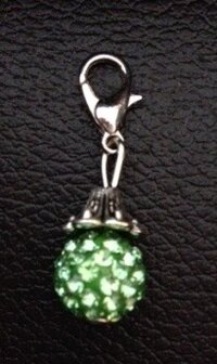 Memory lockets shamballa bead dangle licht groen