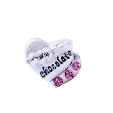 Memory lockets charm heart chocolate strass