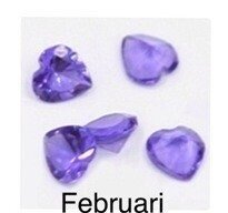 Memory lockets birthstone februari heart