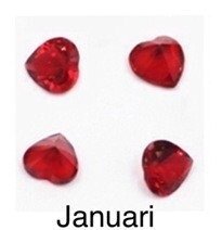 Memory lockets birthstone januari heart