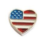 Memory lockets charm heart american flag