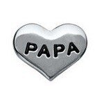 Memory lockets charm heart papa