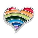 Memory lockets charm heart rainbow
