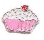 Memory lockets charm cupcake pink