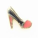 Memory lockets charm highheel black pink goudkleurig