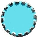 Aqua blauwe mini petite chunk 12mm