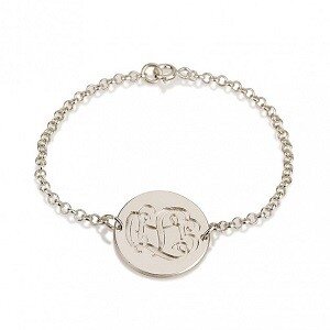 Naamarmband monogram met 3 letters sterling zilver 925