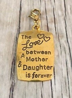 Memory lockets bead dangle the love between a mother and a daughter is forever goudkleurig