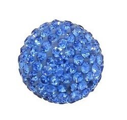 Klankbol blauw strass 16mm