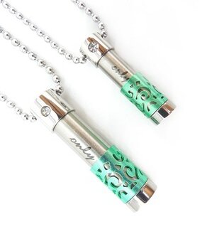 Ashanger groen 35mm RVS met ketting  