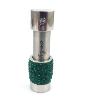 ashanger RVS met groen strass