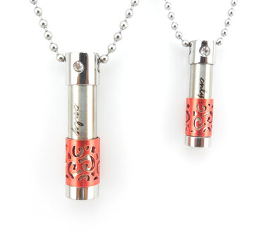 Ashanger rood 35mm RVS met ketting  