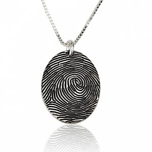 Ketting met vingerafdruk sterling zilver 925  