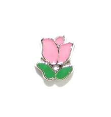 Memory lockets charm tulip pink