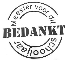 Sticker Meester voor dit schooljaar bedankt