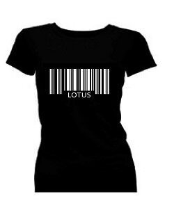 T-shirt dames korte mouw bedrukt met barcode en naam