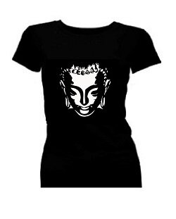 T-shirt dames korte mouw bedrukt: Buddha