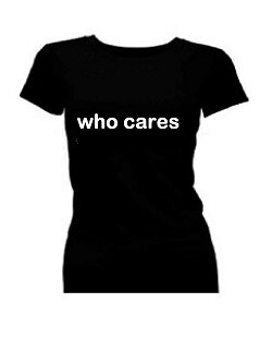 T-shirt dames korte mouw bedrukt: Who cares