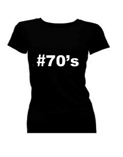 T-shirt dames korte mouw bedrukt: #70&#039;s 