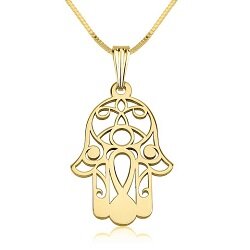 Ketting met Hamsa hand van 14K goud