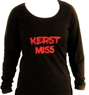 T-shirt dames lange mouw bedrukt: KERST MISS