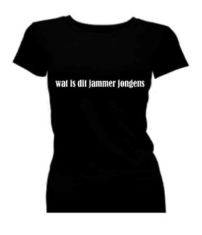 De luizenmoeder t-shirt korte mouw bedrukt: wat is dit jammer jongens