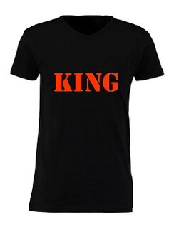 T-shirt heren korte mouw bedrukt: KING