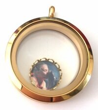 Memory locket foto plate goudkleurig 10mm