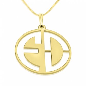 2 letter monogram 24 k verguld