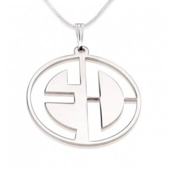 2 letter monogram zilver