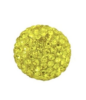 Klankbol geel strass 16mm