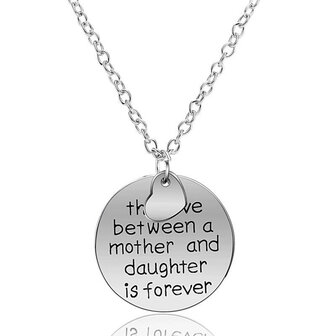 Bedelketting met tekst Love between Mother daughter