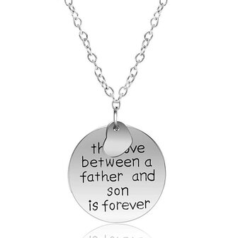 Bedelketting met tekst Love between Father son