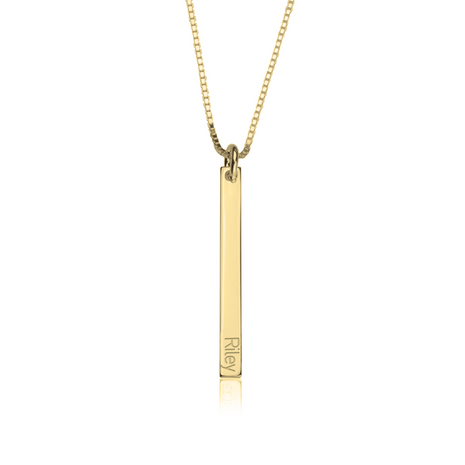 Bar Naamketting Zilver 925, 24k Gold of Rosé plated