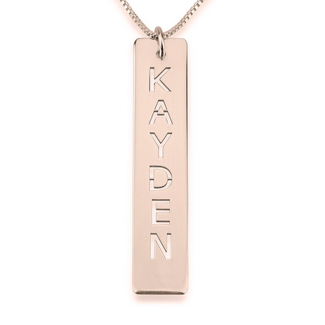 Bar Naamketting Zilver 925, 24k Gold of Rosé Plated