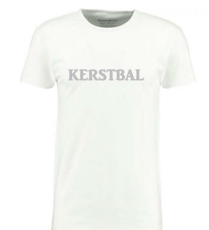 Kerst T-shirt heren korte mouw bedrukt: Kerstbal